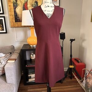 M.M. Lafleur Annie Dress Womens‎ 6 Claret Stretch Ponte Sheath Capsule Workwear